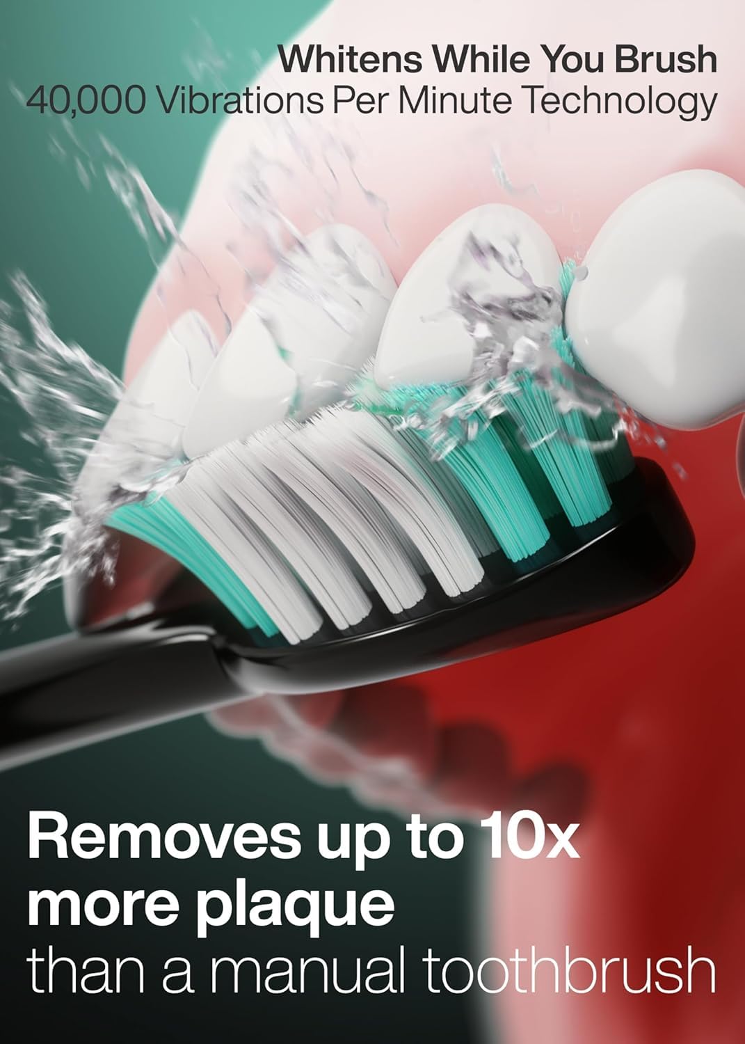 Aquasonic Black Series Ultra Whitening Toothbrush – ADA Accepted Electric Toothbrush- 8 Brush Heads & Travel Case – 40,000 VPM Electric Motor & Wireless Charging - 4 Modes w Smart Timer detail image 2