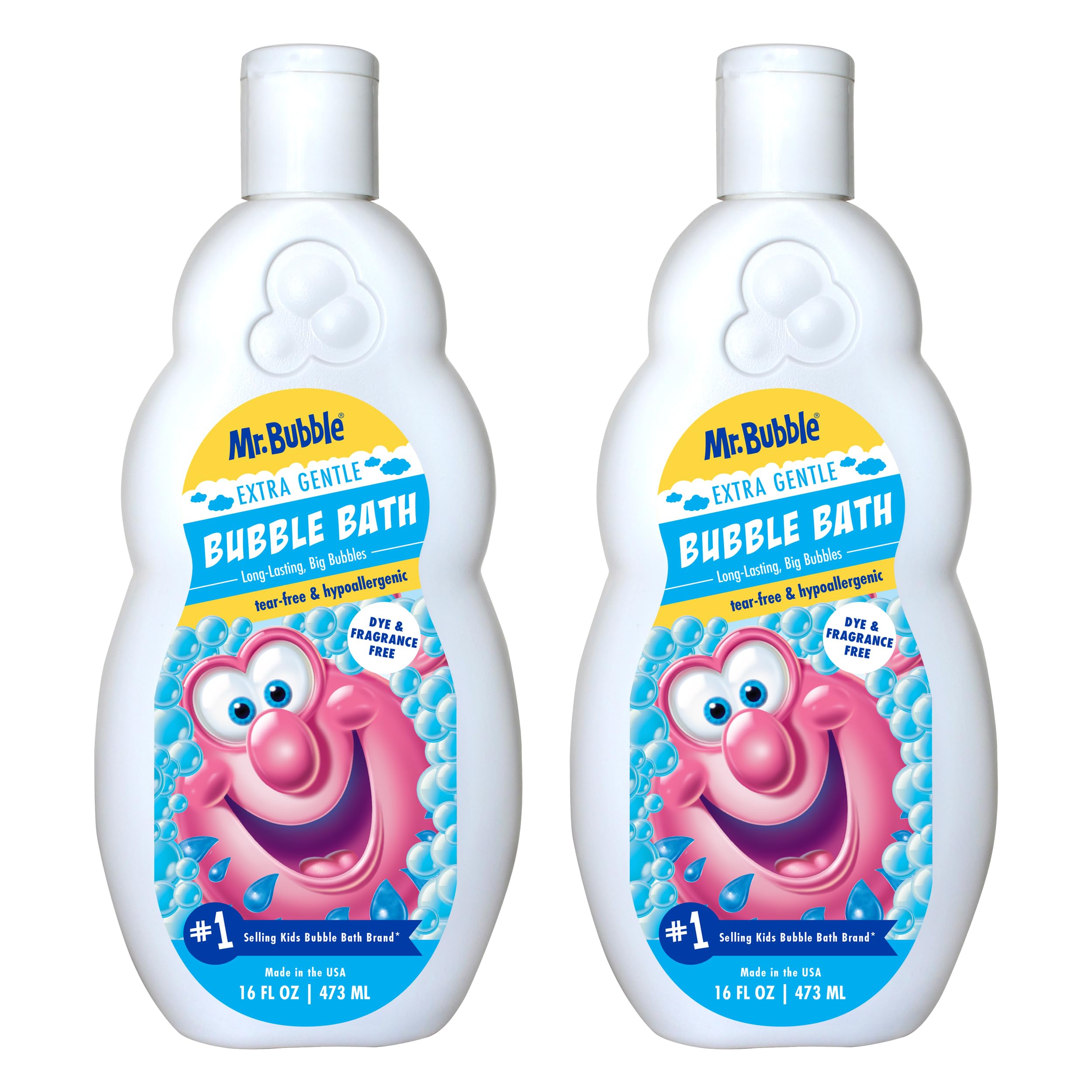 Mr. Bubble Extra Gentle Bubble Bath - Hypoallergenic, Tear Free Bubble Bath Solution Perfect for Sensitive Skin (Pack of 2 Bottles, 16 fl oz Each) detail image 1