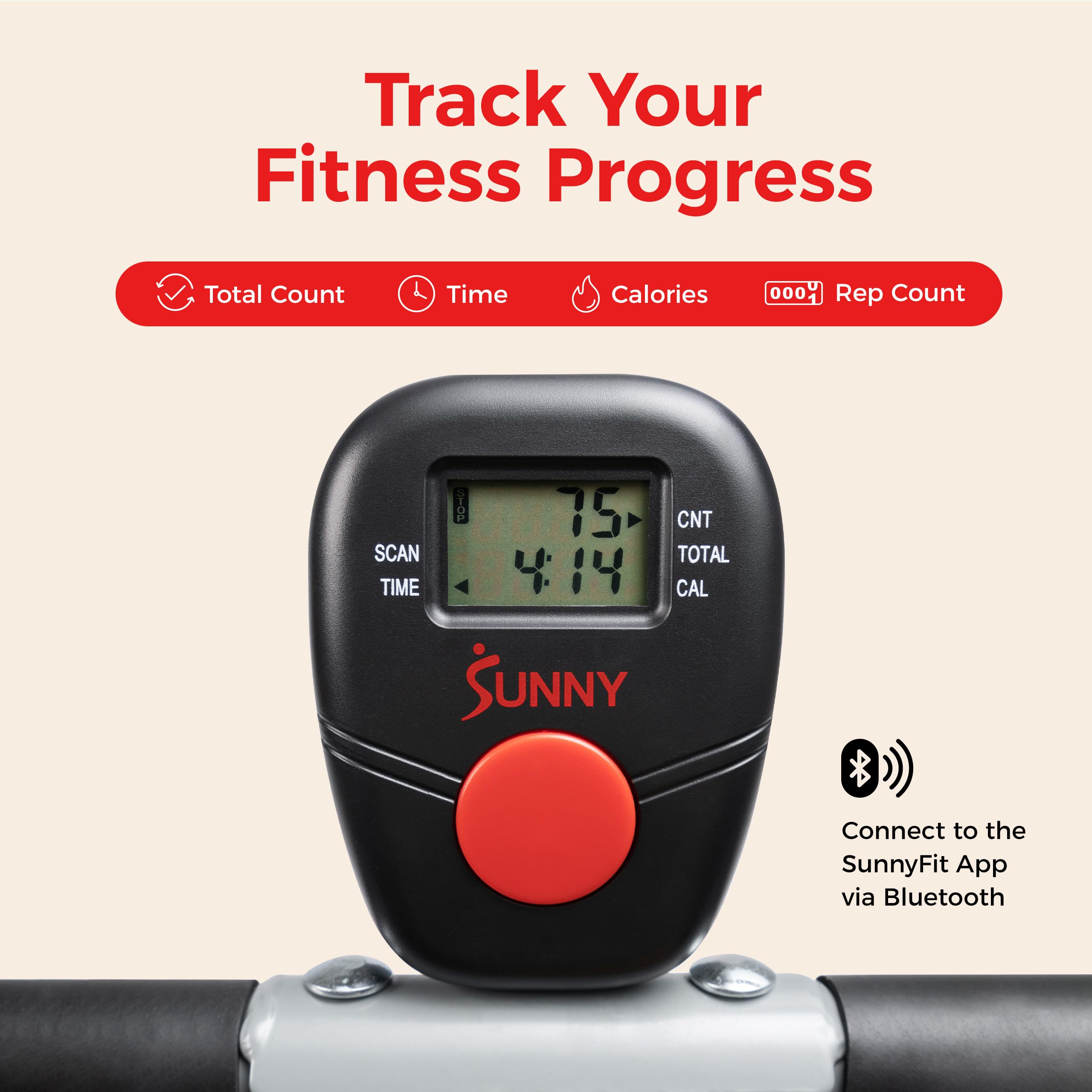 Sunny Health & Fitness Smart Row-N-Ride Glute & Leg Trainer — Foldable Squat-Assist Rower with SunnyFit App detail image 8