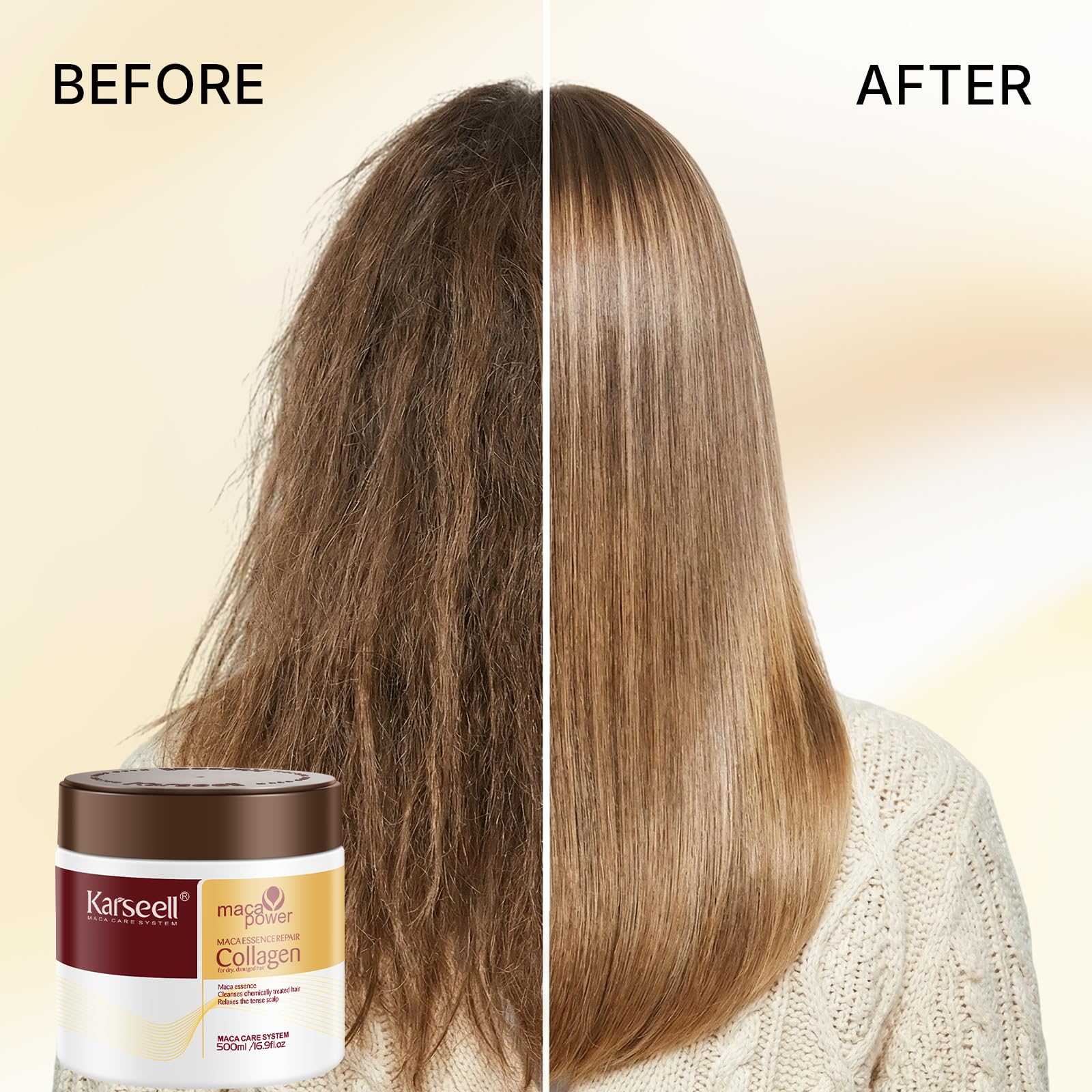 Karseell Collagen Hair Mask for Dry, Frizzy, Damaged Hair 16. 90 oz detail image 8