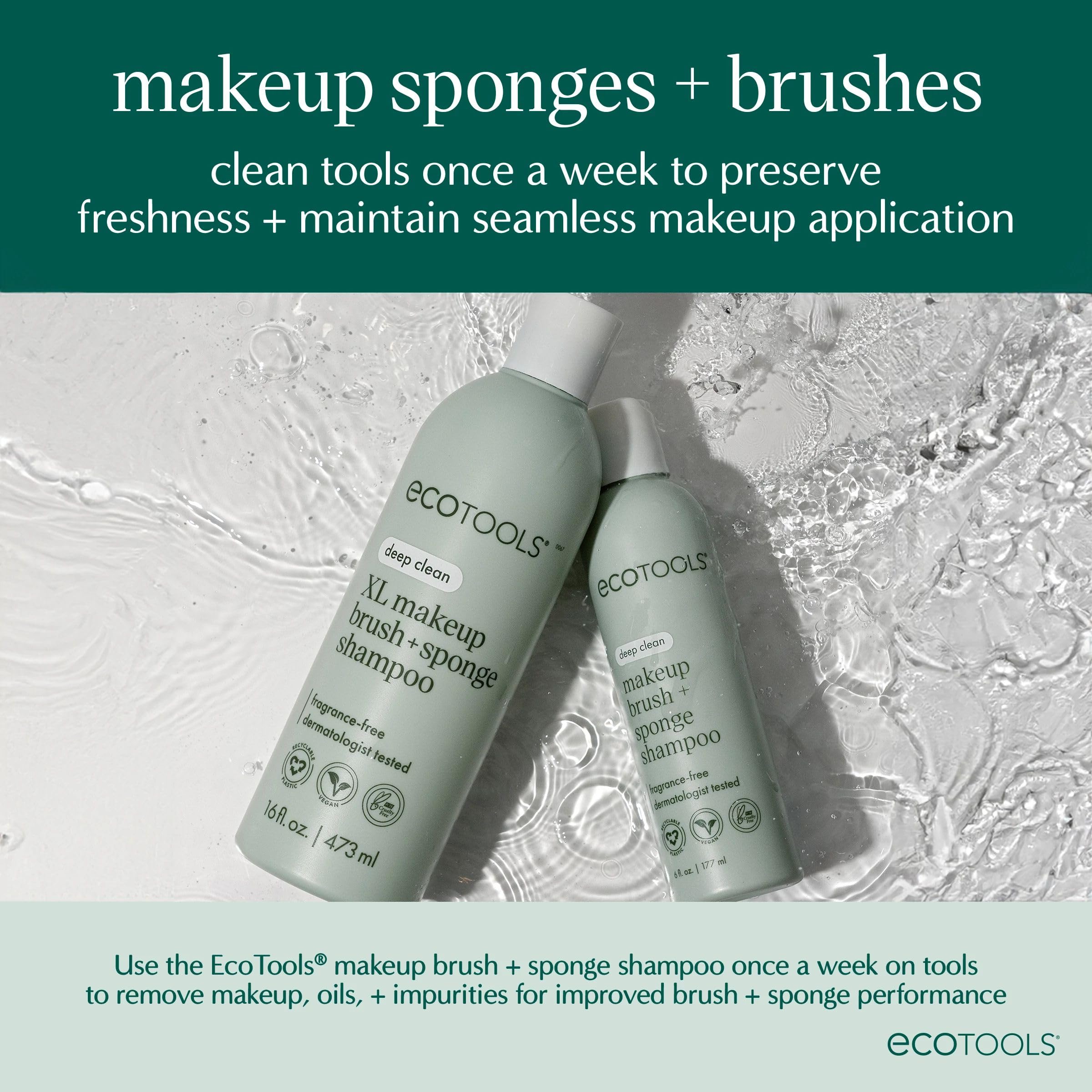 EcoTools 6-Piece "Start The Day Beautifully" Makeup Brush Set — Angled Foundation, Concealer, Eyeshadow, Angled Liner & Blush Brushes with Brush Holder — Synthetic, Vegan & Cruelty-Free detail image 5