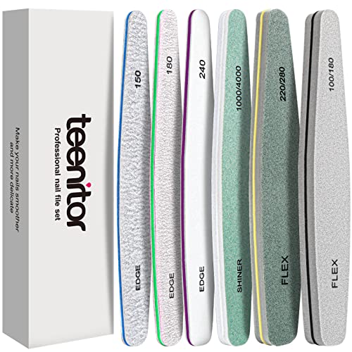 Teenitor Nail File Nail Buffer, 6 pcs Nail Files and Buffers for Natural Nails, Emery Boards for Nails, Nail Buffer and Shine Kit Nail Filer, Nail Buffer Block 100/180 Grit Nail Files Fingernail Files detail image 9