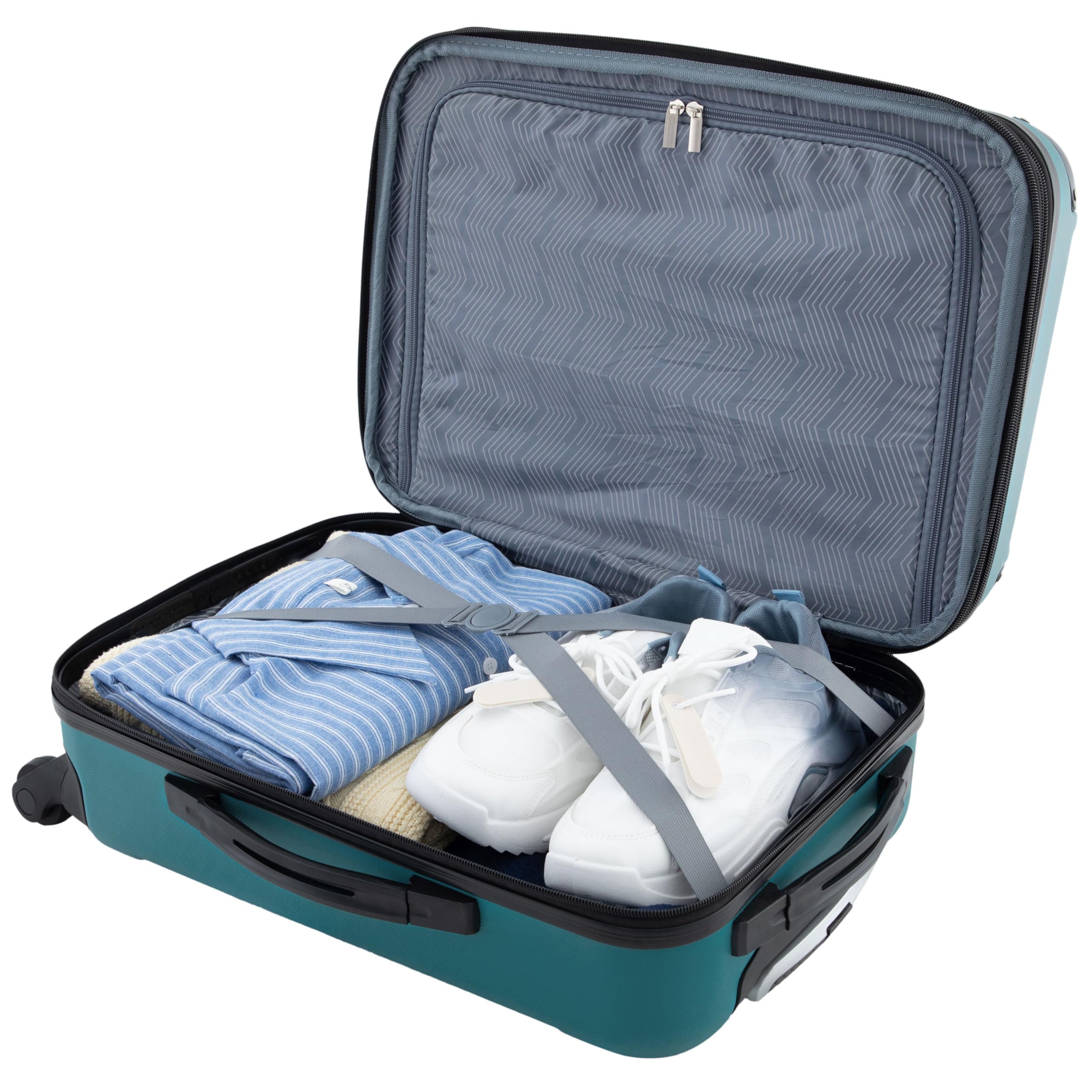 Travelers Club Chicago Hardside Expandable Spinner Luggage, Teal, 22" Carry-On detail image 4