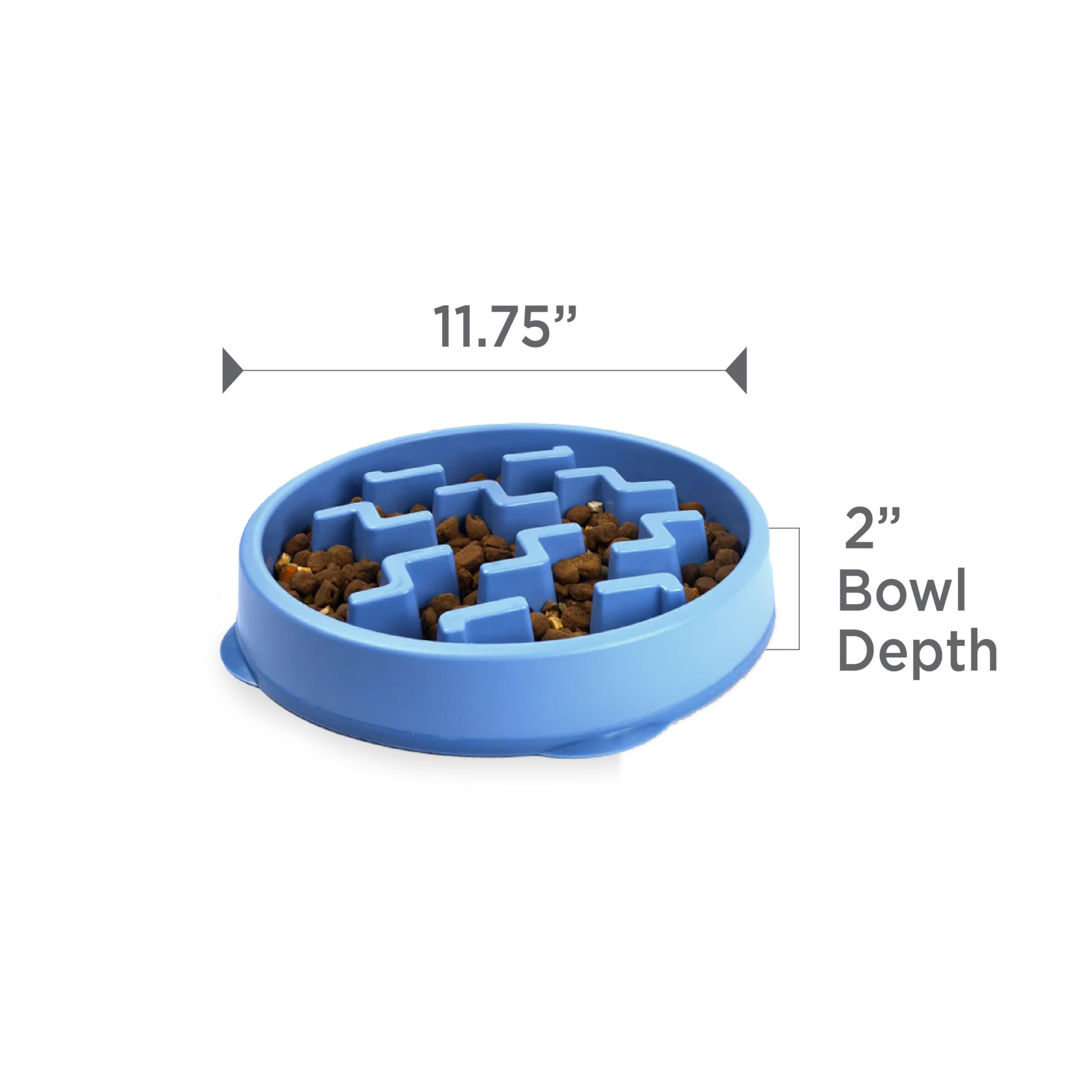 Outward Hound Fun Feeder Slo Bowl – Large 4‑Cup Capacity, Slow Feeding, Medium to Large Dogs, Non‑Slip, Blue, Notch Pattern detail image 7