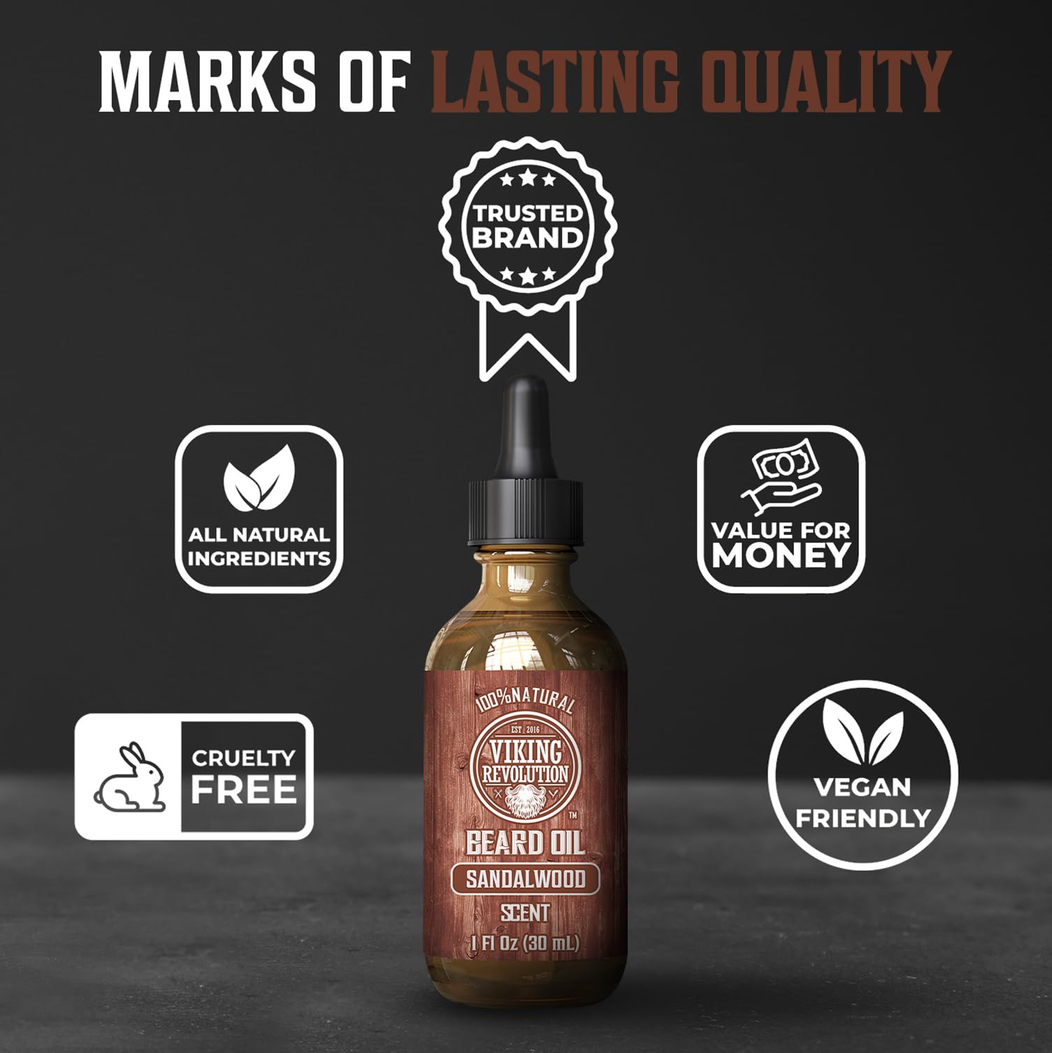 Viking Revolution Beard Oil - Sandalwood - 1 fl oz detail image 5