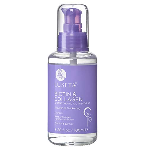 L LUSETA Biotin & Collagen Hair Oil Serum for Thin Hair, 3. 38 fl oz detail image 8