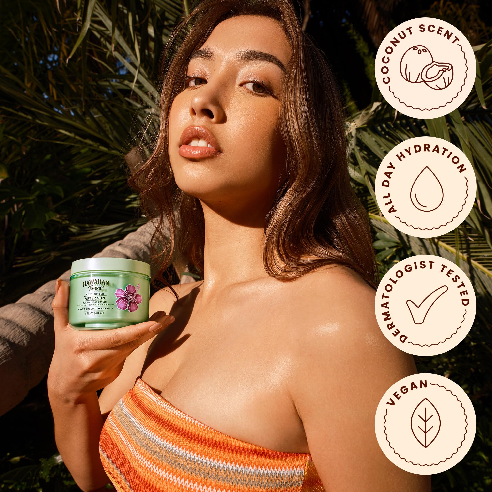 Hawaiian Tropic Crema corporal reparadora después del sol Sésamo y Coco, 8 oz detail image 6