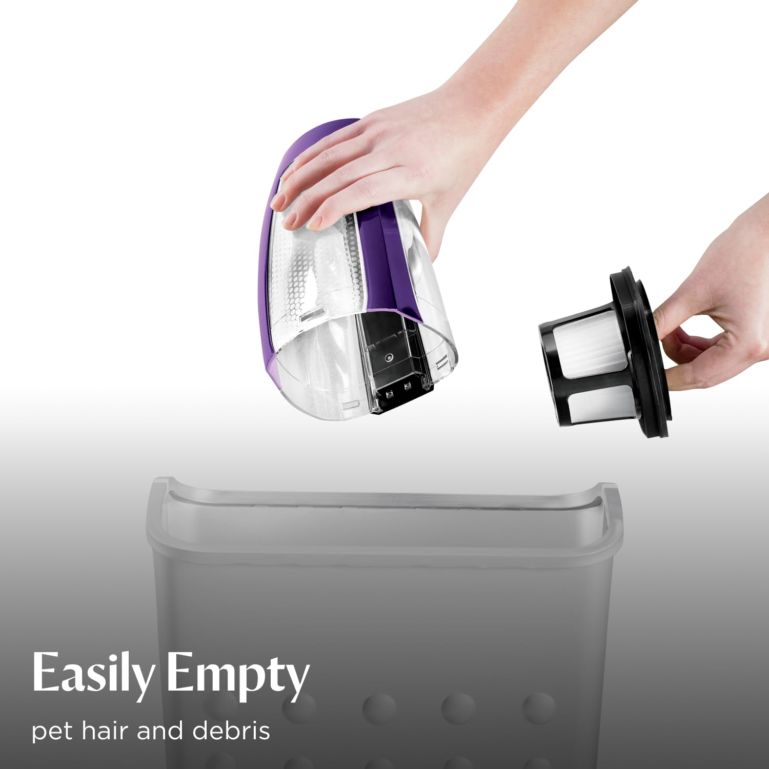 Bissell Pet Hair Eraser Cordless Hand Vacuum, Lithium Ion, Home, Auto, and Pet Vacuum, Easy-Empty Dirt Bin, Upholstery Tool, Brush Tool, and Crevice Tool Included, 2390A detail image 5