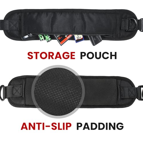 Waka Rapid Camera Neck Strap with Quick Release and Safety Tether, Adjustable Shoulder Sling Strap for Nikon Canon Sony Olympus DSLR - Black detail image 9