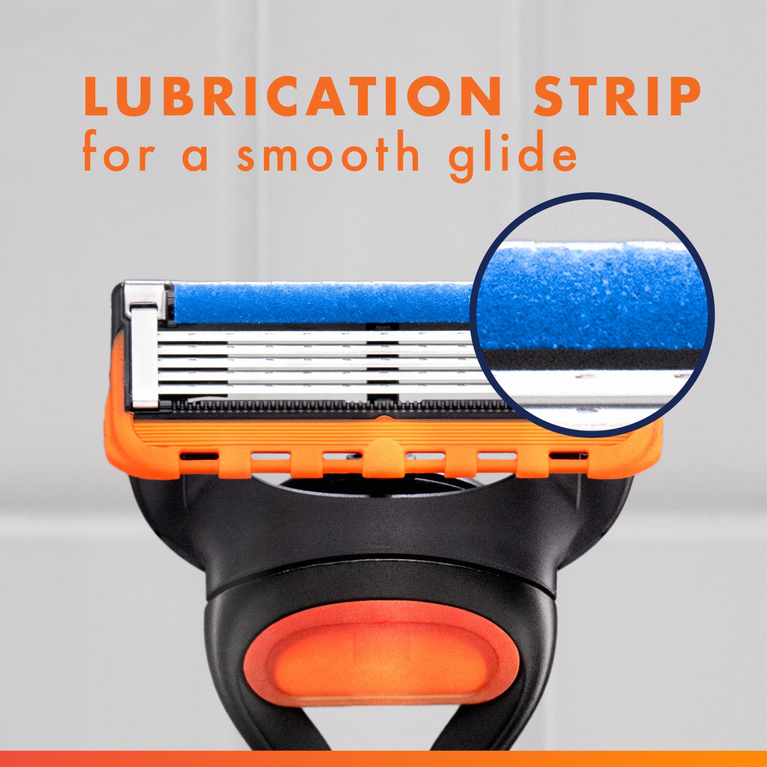 Gillette Fusion5 Razors for Men, 1 Razor, 4 Blade Refills, Lubrastrip for a More Comfortable Shave detail image 6