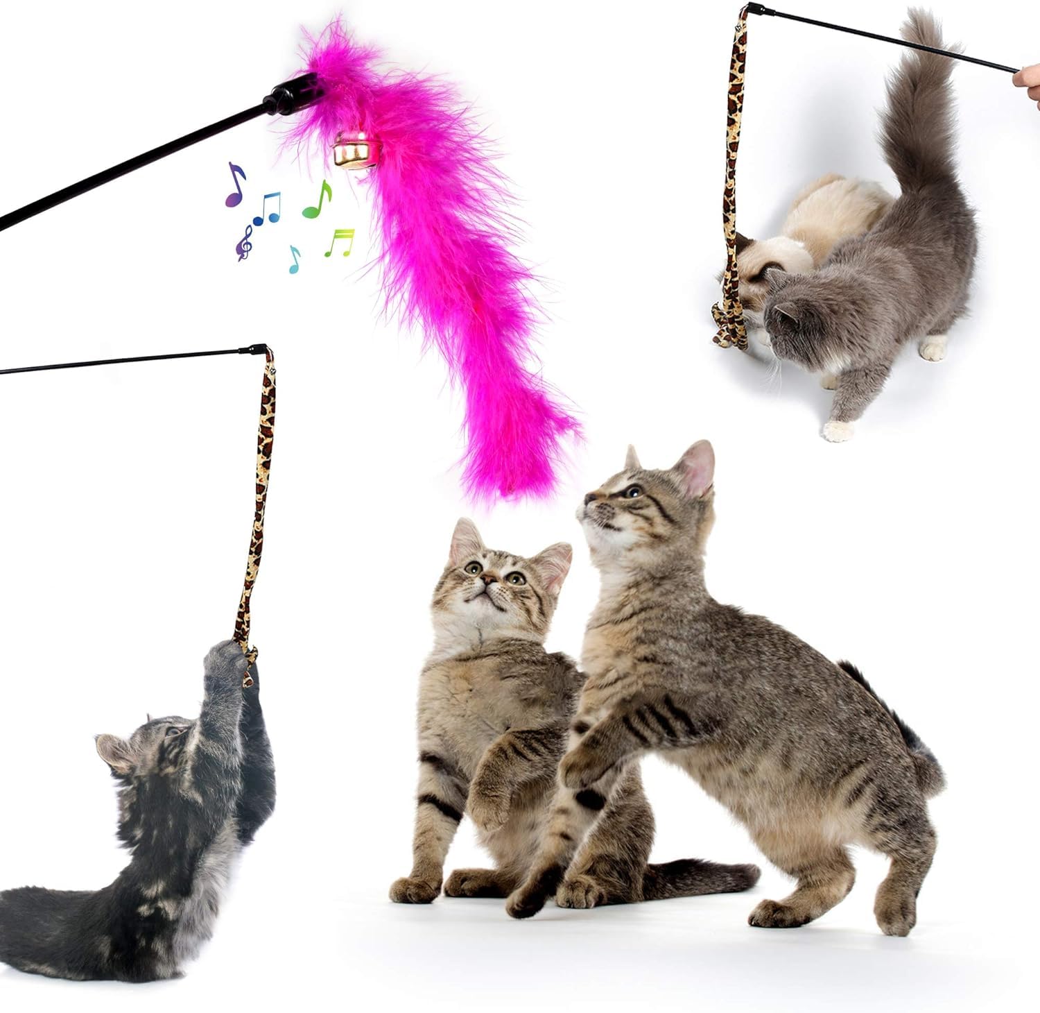 AILUKI 35-Piece Cat Toy Variety Pack for Indoor Cats — Collapsible Tunnel, Feather Wand, Plush Mice, Crinkle Balls & Storage Bag detail image 6