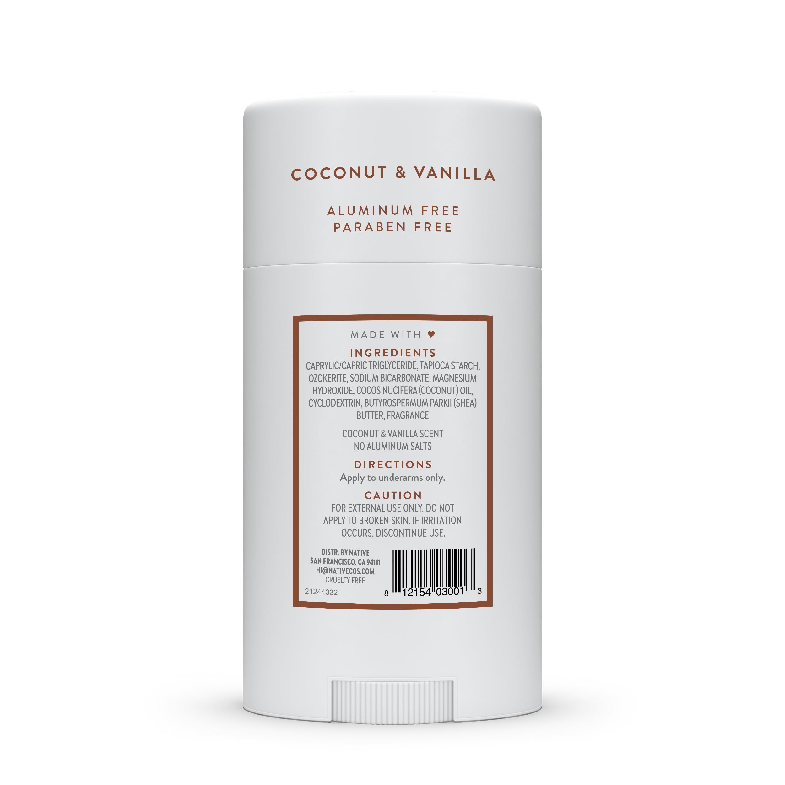 Native Deodorant — Naturally Derived, 72-Hour Odor Protection, Aluminum-Free, Coconut & Vanilla, 2. 65 oz detail image 9