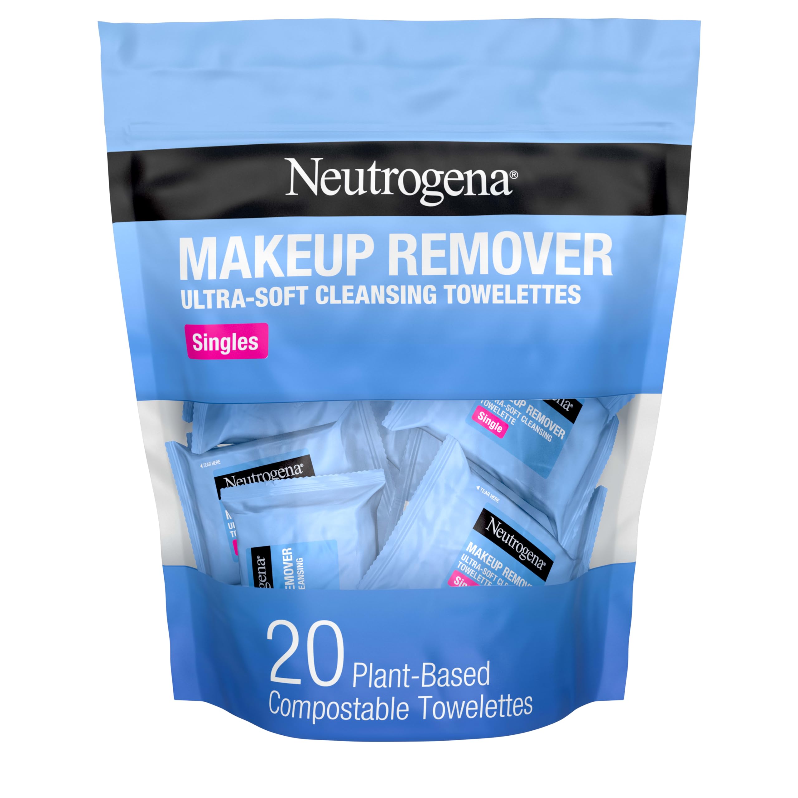 Neutrogena Makeup Remover Towelettes, Daily Single Face Towelettes, 20 Ct detail image 1