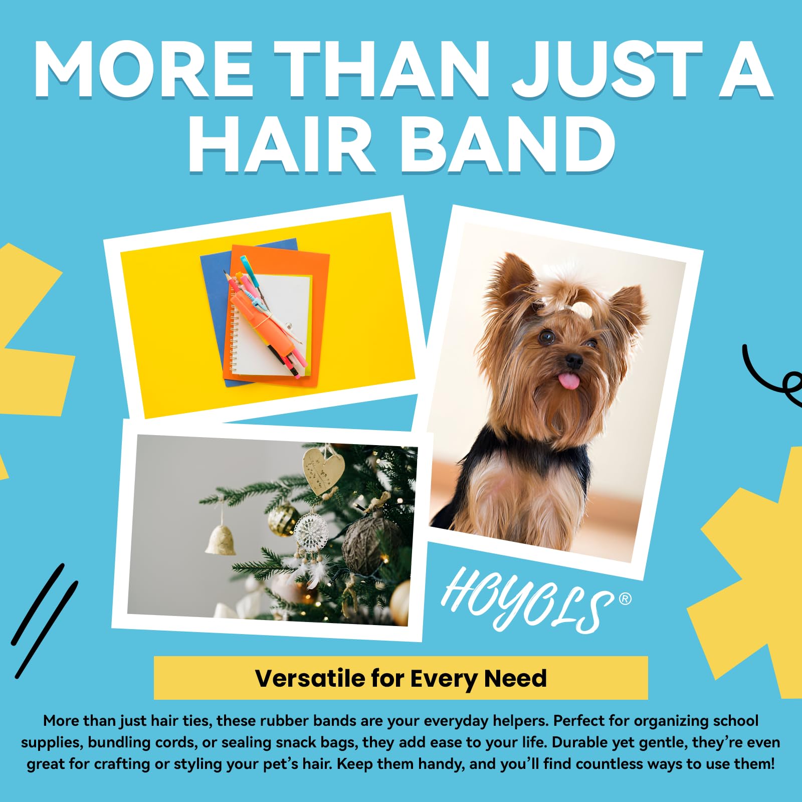 HOYOLS Clear Hair Ties, 1500 Pcs Small Elastic Rubber Bands detail image 7