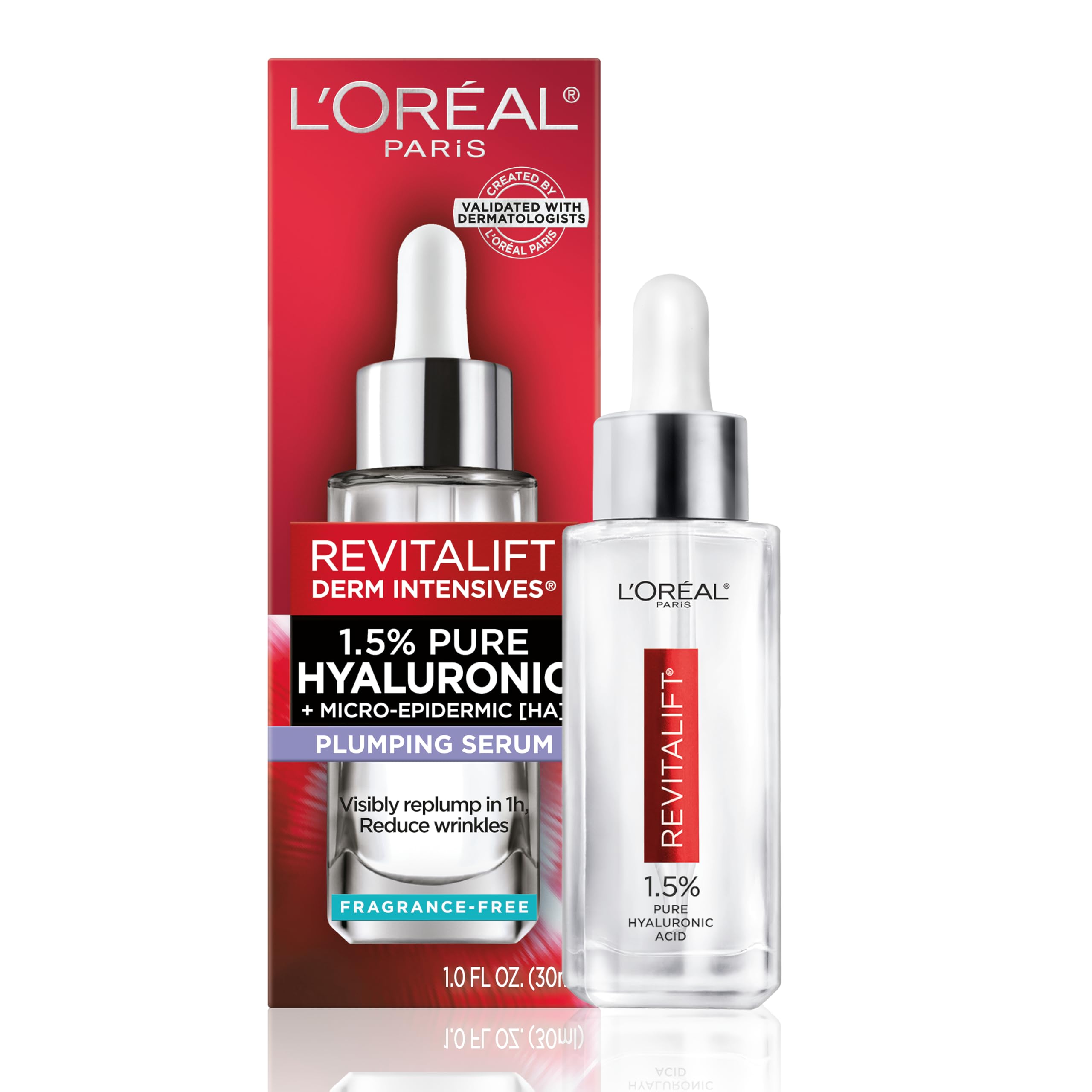 L'Oreal Paris Revitalift 1. 5% Pure Hyaluronic Acid Serum for Face, Anti-Aging, Fragrance Free, 1 oz detail image 1