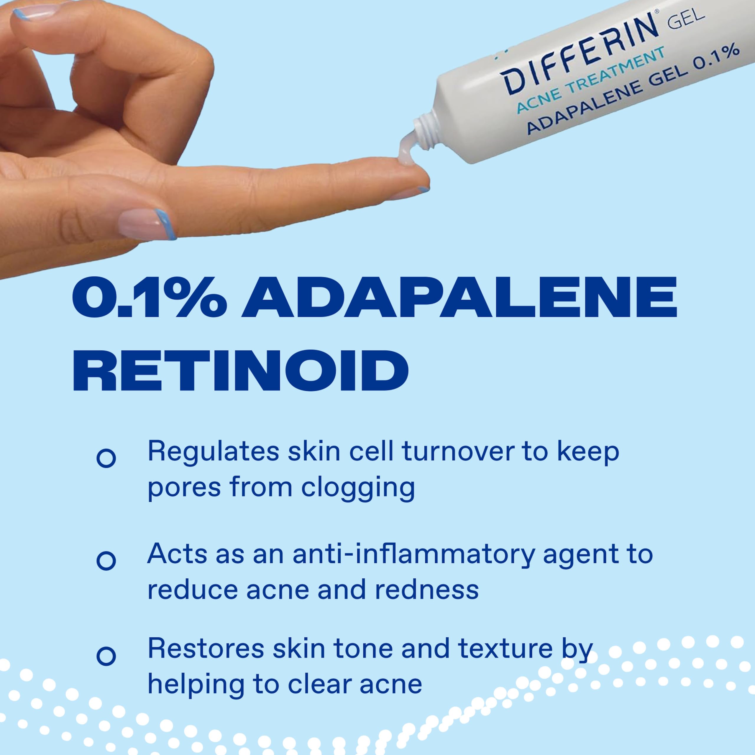 Differin Acne Treatment Gel, 0. 1% Adapalene Retinoid Treatment, 15g Tube detail image 9
