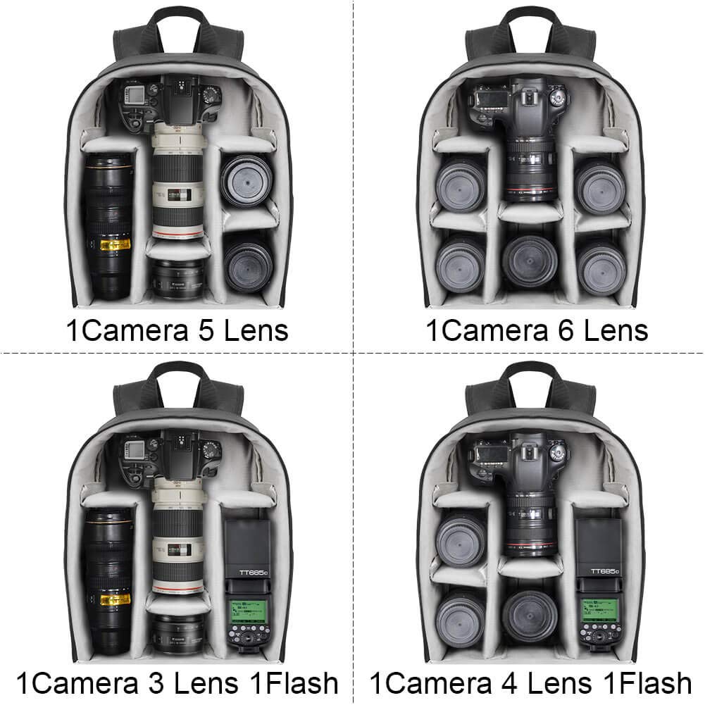 CADeN D6 Professional Camera Backpack — Waterproof Bag for DSLR, SLR & Mirrorless Cameras (Compatible with Sony, Canon, Nikon) detail image 4