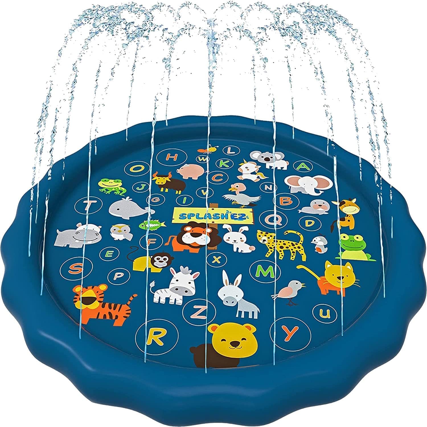 SplashEZ 3-in-1 Splash Pad Sprinkler Pool for Babies & Toddlers, 60" Outdoor Water Play Mat – "From A to Z" Learning Design detail image 1