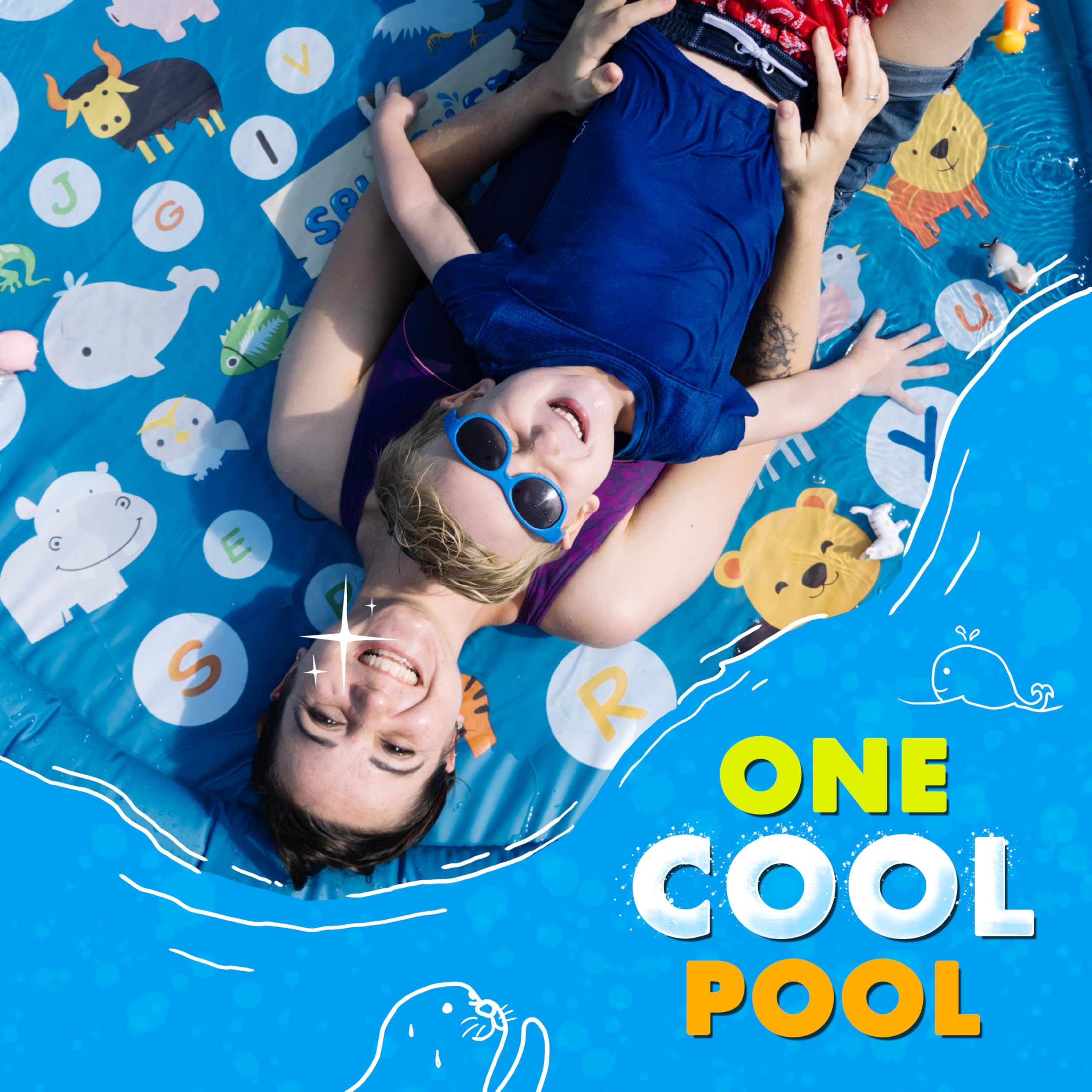 SplashEZ 3-in-1 Splash Pad Sprinkler Pool for Babies & Toddlers, 60" Outdoor Water Play Mat – "From A to Z" Learning Design detail image 6