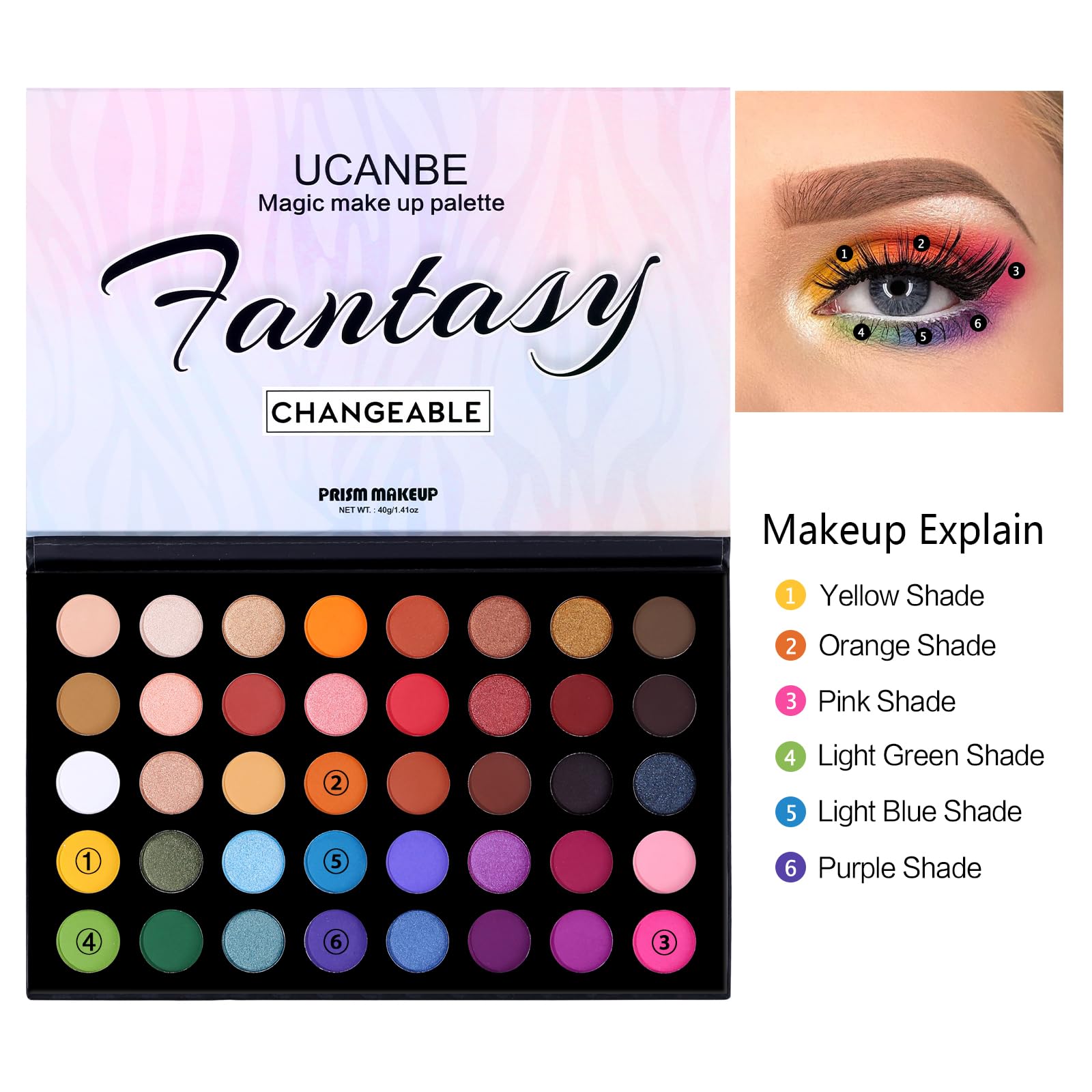 UCANBE Highly Pigmented Eyeshadow Palette — Matte, Shimmer & Metallic Long-Lasting Blendable Natural Colors detail image 7