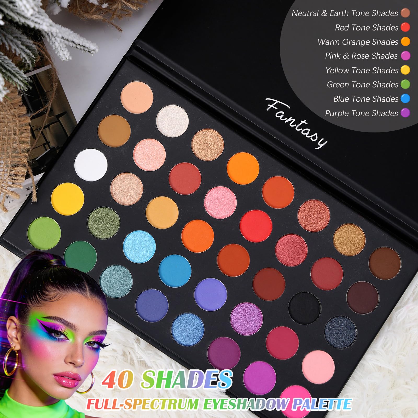 UCANBE Highly Pigmented Eyeshadow Palette — Matte, Shimmer & Metallic Long-Lasting Blendable Natural Colors detail image 2