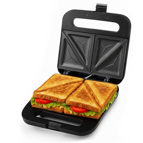 OVENTE Electric Sandwich Maker with Non-Stick Plates, Indicator Lights, Cool-Touch Handle, Black GPS401B detail image 8