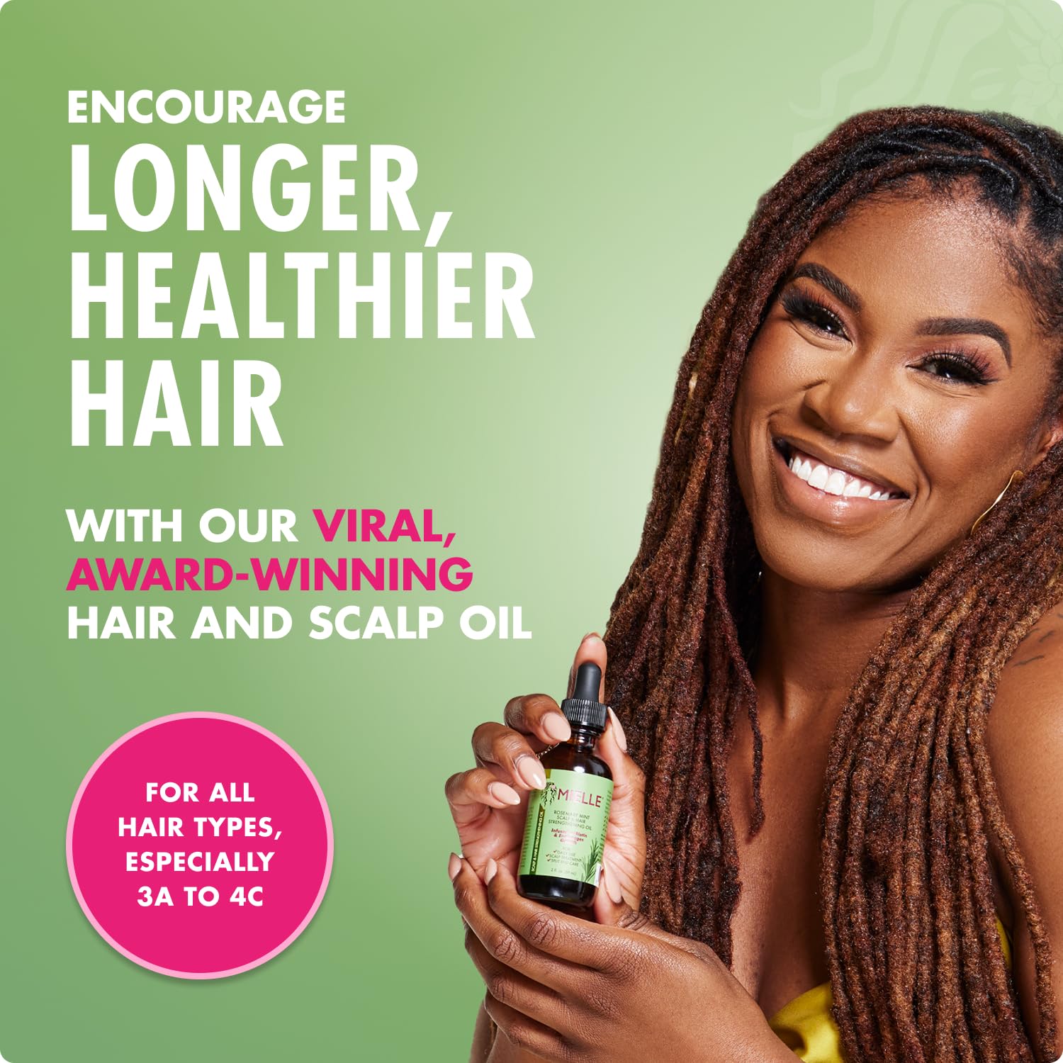 Mielle Organics Rosemary Mint Hair Oil with Biotin, 2 oz | Hair strengthening oil, with biotin & castor oil, dry scalp care, split end support, frizz smoothing detail image 2
