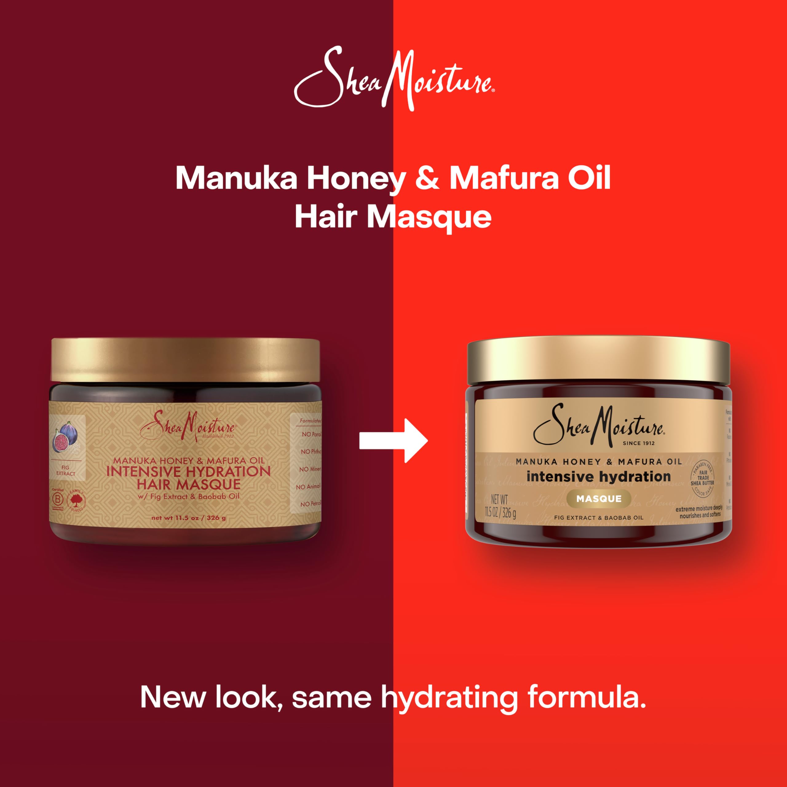 Shea Moisture Intensive Hydration Hair Masque Manuka Honey & Mafura Oil For Dry, Damaged Hair Deep Conditioning Hair Treatment 11. 5 oz detail image 3