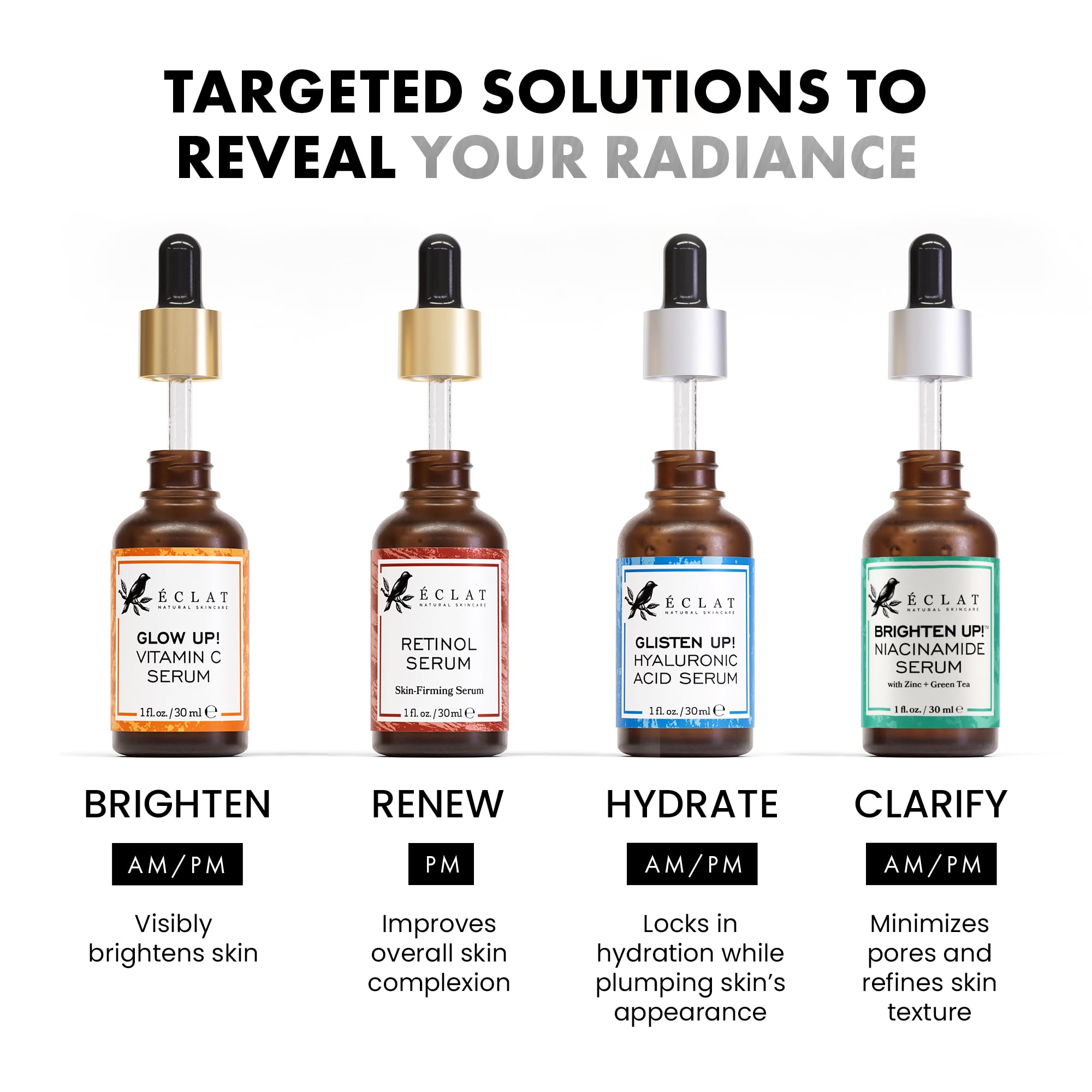 Eclat Skincare Vitamin C Serum for Dark Spots with Hyaluronic Acid, Ferulic Acid & Vitamin E – Anti-Aging Skin Brightening Serum, 1 fl oz detail image 5