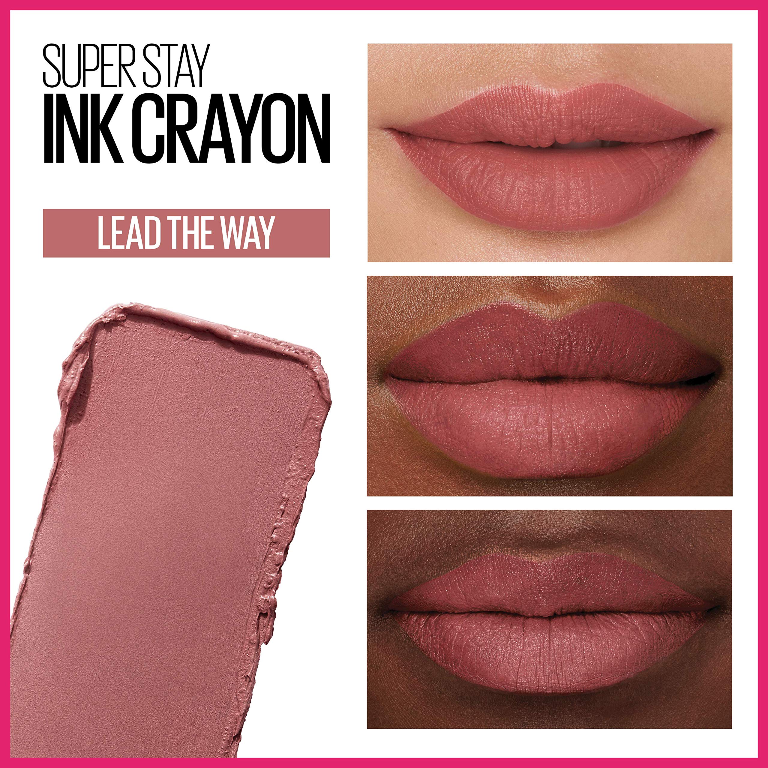 Maybelline Super Stay Ink Crayon Lipstick Makeup, Precision Tip Matte Lip Crayon with Built-in Sharpener, Longwear Up To 8Hrs, Lead The Way, Pink Beige, 1 Count detail image 4