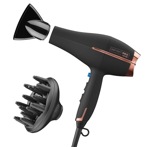 Conair InfinitiPRO Hair Dryer with Diffuser & Concentrator, 1875W, Black detail image 9