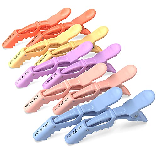 FRAMAR Pastel Alligator Hair Clips 10 Pack - Professional Styling Clips for Hair, Salon Quality Plastic Alligator Clips detail image 8