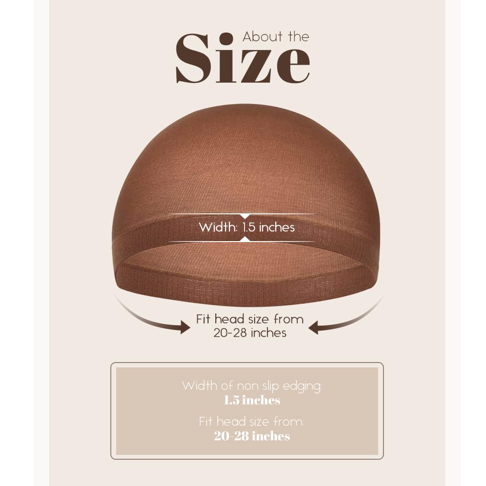Dark Brown Wig Caps for Women, Stocking Cap for Lace Front, 24 PCS detail image 7