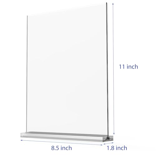 newnewshow Acrylic Sign Holder 8. 5x11 Inch 6 Pack Vertical T Shape Double-Sided Desktop Display Holder detail image 7