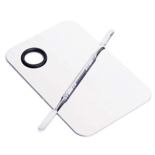 Stainless Steel Cosmetic Makeup Palette, Professional Cosmetic Mixing Makeup Palette Spatula Makeup Artist Tool, Beauty Salon Color Cream Mixing Palette With A Spatula Makeup Nail Art Palette detail image 7