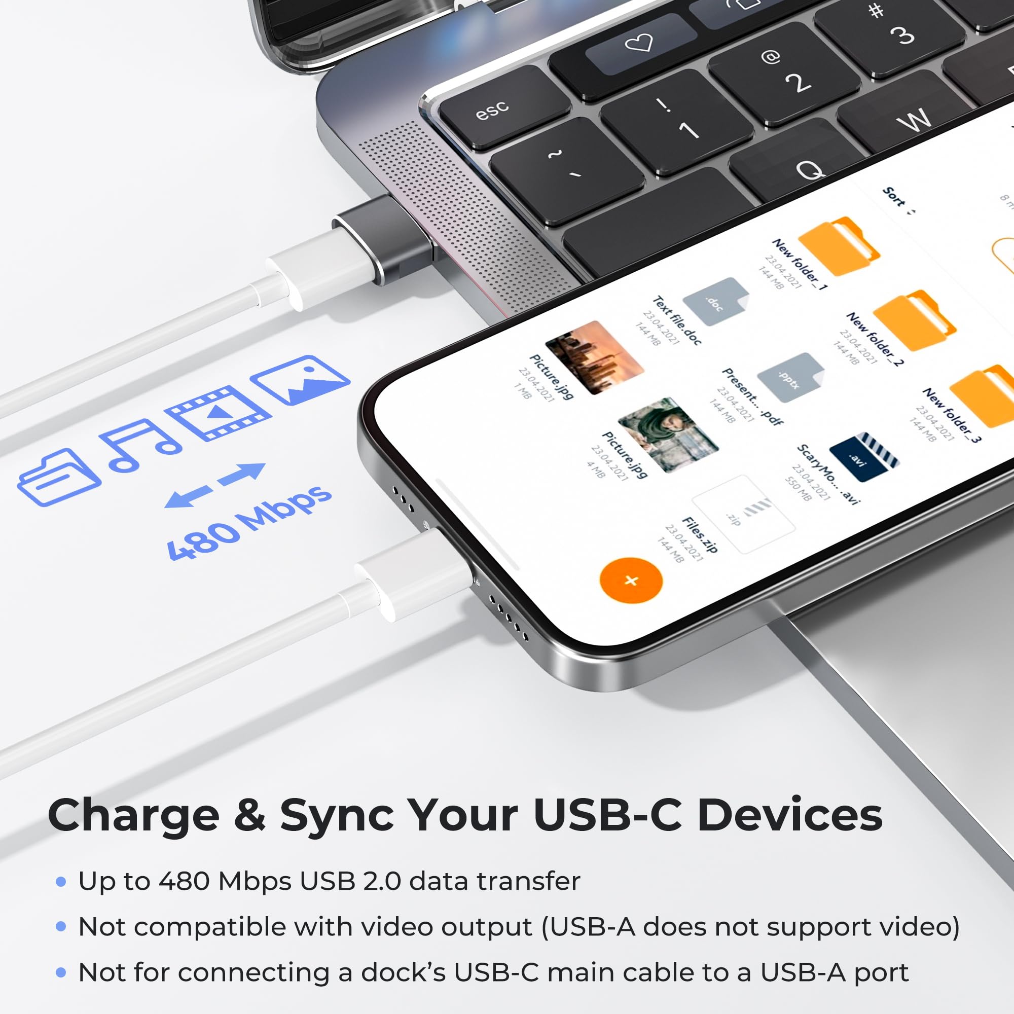 Basesailor Adaptador USB a USB-C, USB-C hembra a USB-A macho, Convertidor Tipo C para cargar iPhone 17 17e Pro Max, 16 15, Apple Watch iWatch S11 S10 SE, AirPods 3, iPad mini Air, Samsung Galaxy S25 S26 detail image 4