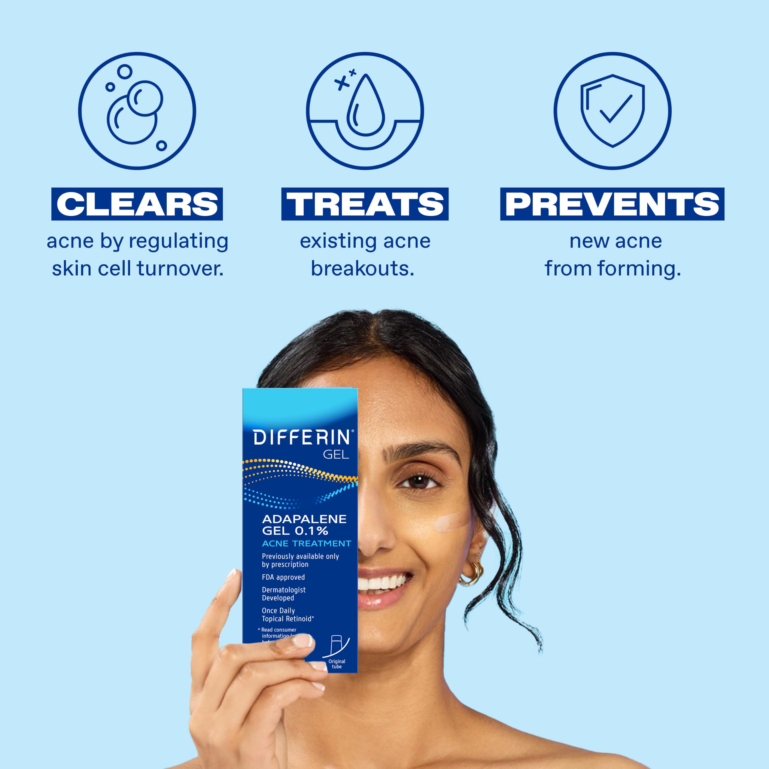 Gel de Adapaleno Differin 0. 1% para el acné, 45g (presentación con dosificador, suministro para 90 días) detail image 3