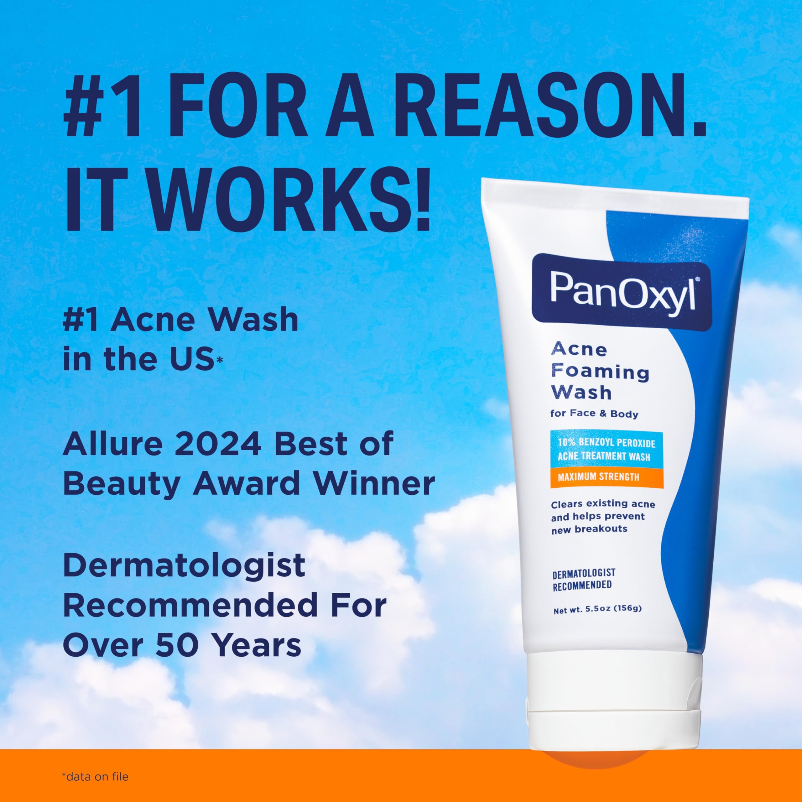 PanOxyl 10% Benzoyl Peroxide Acne Foaming Wash, Maximum Strength Daily Face and Body Cleanser, 5. 5 oz detail image 3