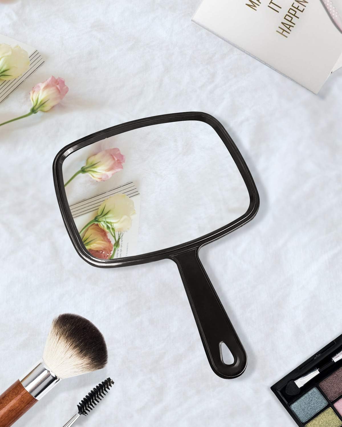 Gladmart 10. 3" L x 7. 4" W Hand Mirror for Home and Barber, Black detail image 6