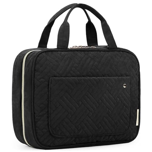 BAGSMART Large Toiletry Bag Travel Bag with Hanging Hook, Water-resistant Makeup Cosmetic Bag Travel Organizer for Accessories, Shampoo, Full Sized Container, Toiletries detail image 8