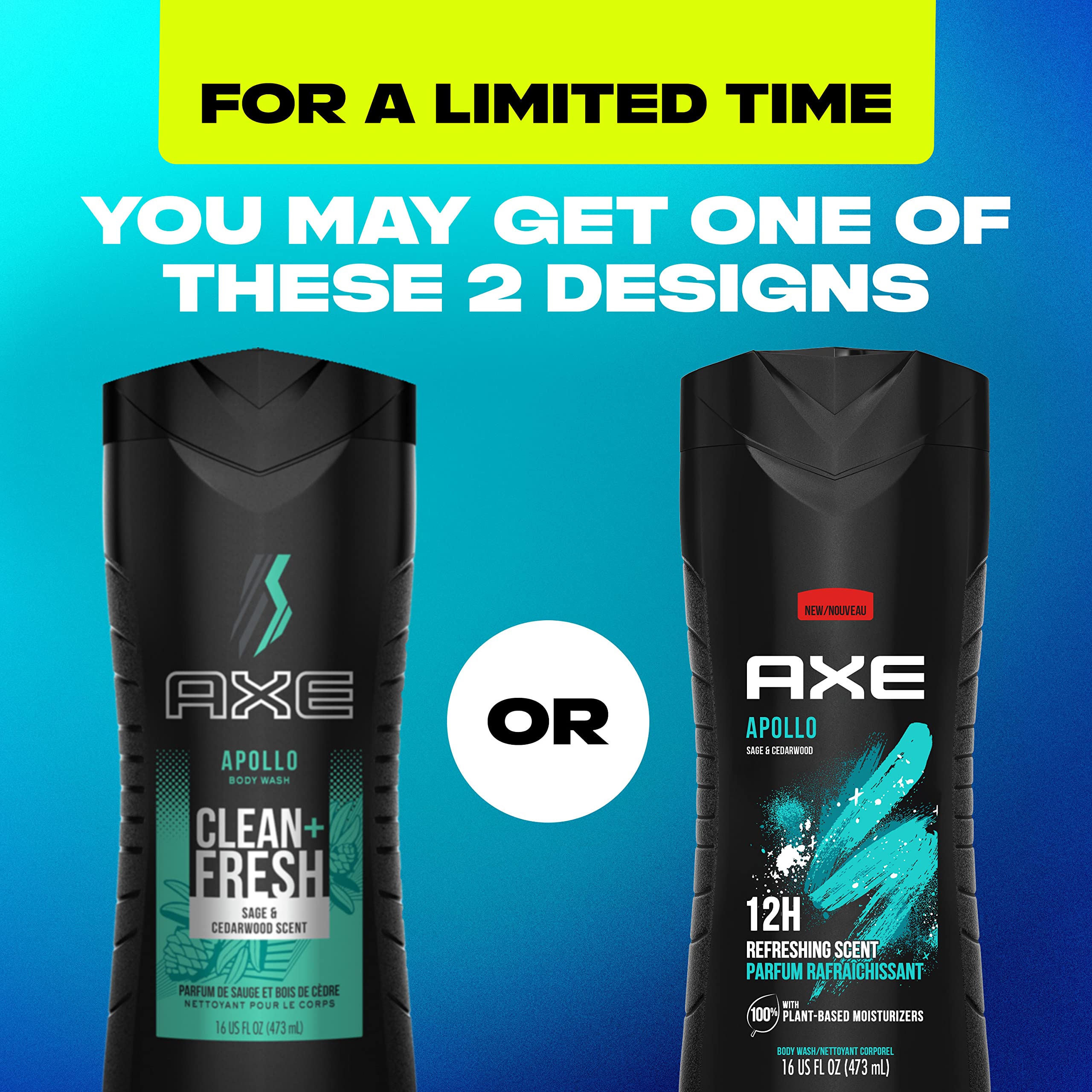 AXE Apollo Sage & Cedarwood Body Wash, 16 oz, Pack of 4 detail image 3