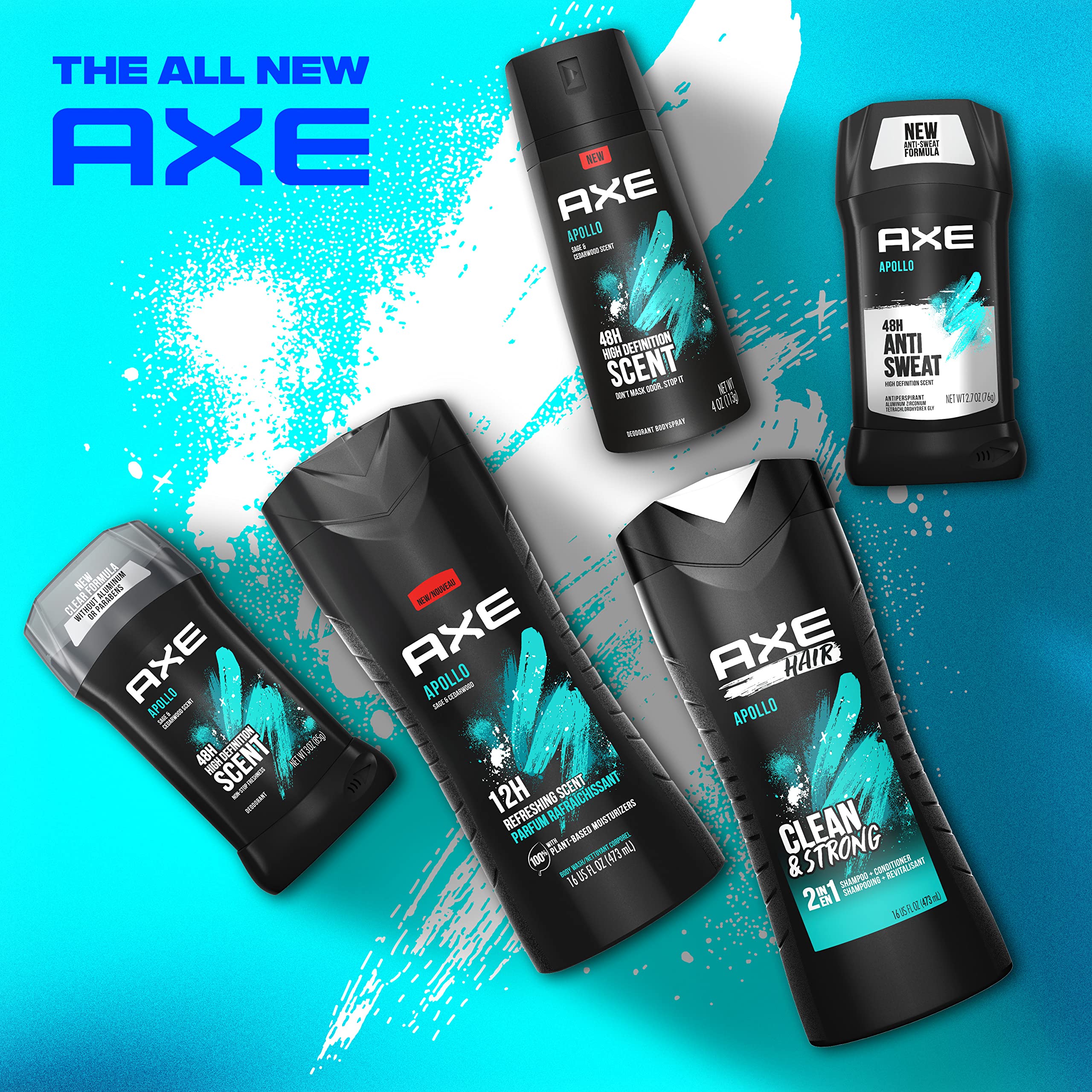 AXE Apollo Sage & Cedarwood Body Wash, 16 oz, Pack of 4 detail image 6