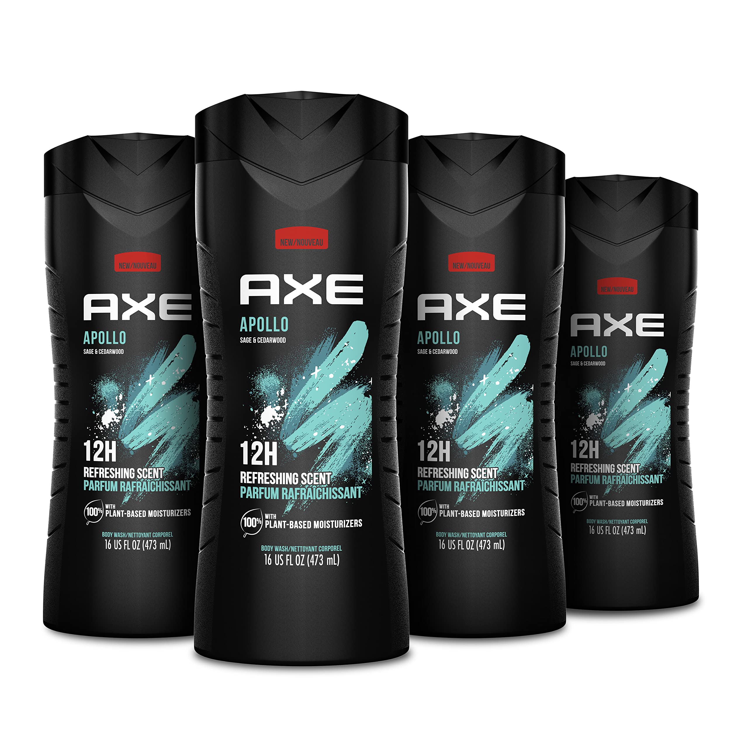 AXE Apollo Sage & Cedarwood Body Wash, 16 oz, Pack of 4 detail image 1