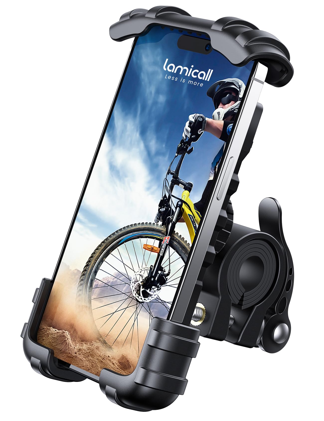 Lamicall Bike & Motorcycle Phone Holder — Handlebar Mount Clamp for 4. 7–6. 8" Smartphones (Fits 15–40mm Handlebars) detail image 1