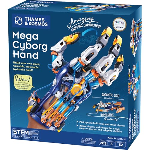 Thames & Kosmos Mega Cyborg Hand STEM Experiment Kit | Build Your Own GIANT Hydraulic Amazing Gripping Capabilities Adjustable for Different Sizes Learn Pneumatic Systems detail image 7