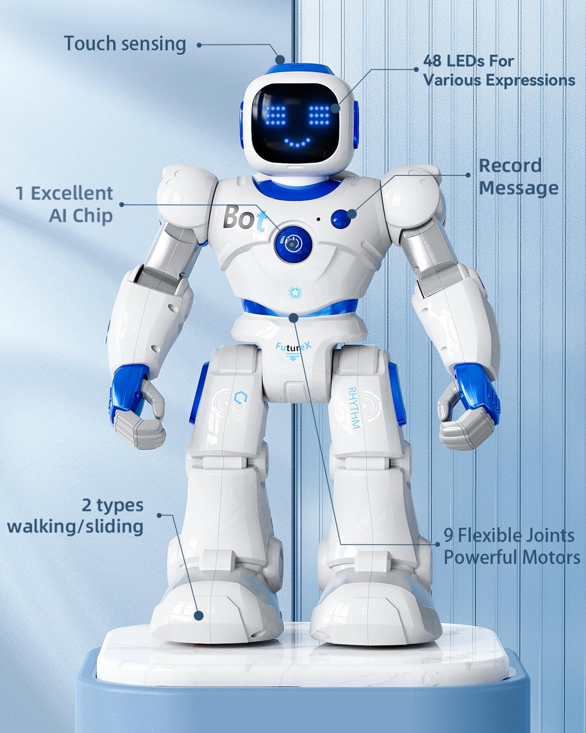 Ruko 1088 Smart Robots for Kids, Large Programmable Interactive RC Robot with Voice Control, APP Control, Present for 4 5 6 7 8 9 Years Old Kids Boys and Girls detail image 9