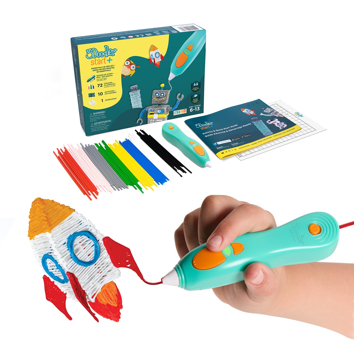 3Doodler Start+ Essentials 3D Pen Set for Kids, Easy to Use Educational STEM Toy for Ages 6+ detail image 1