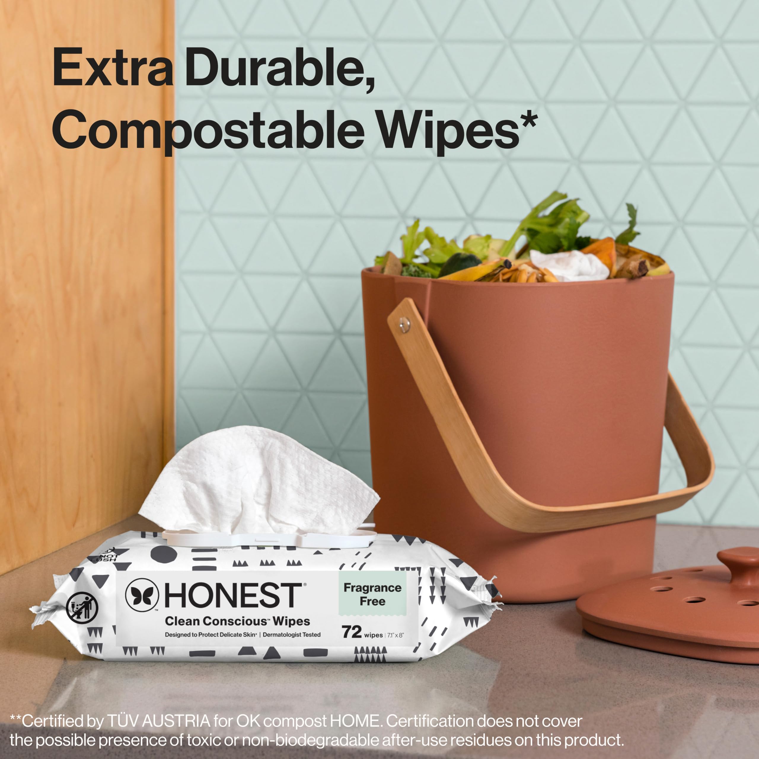 The Honest Company Baby Wipes for Sensitive Skin, Hypoallergenic, Fragrance-Free, Multi-Use, Pattern Play Design, 720 Count (10 Packs of 72) detail image 5