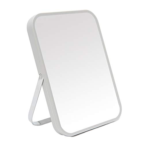 YEAKE Table Desk Vanity Makeup Mirror,8-Inch Portable Folding Mirror with Metal Stand 90°Adjustable Rotation Tavel Make Up Mirror Hanging Bathroom for Shower Shaving(Gray) detail image 8