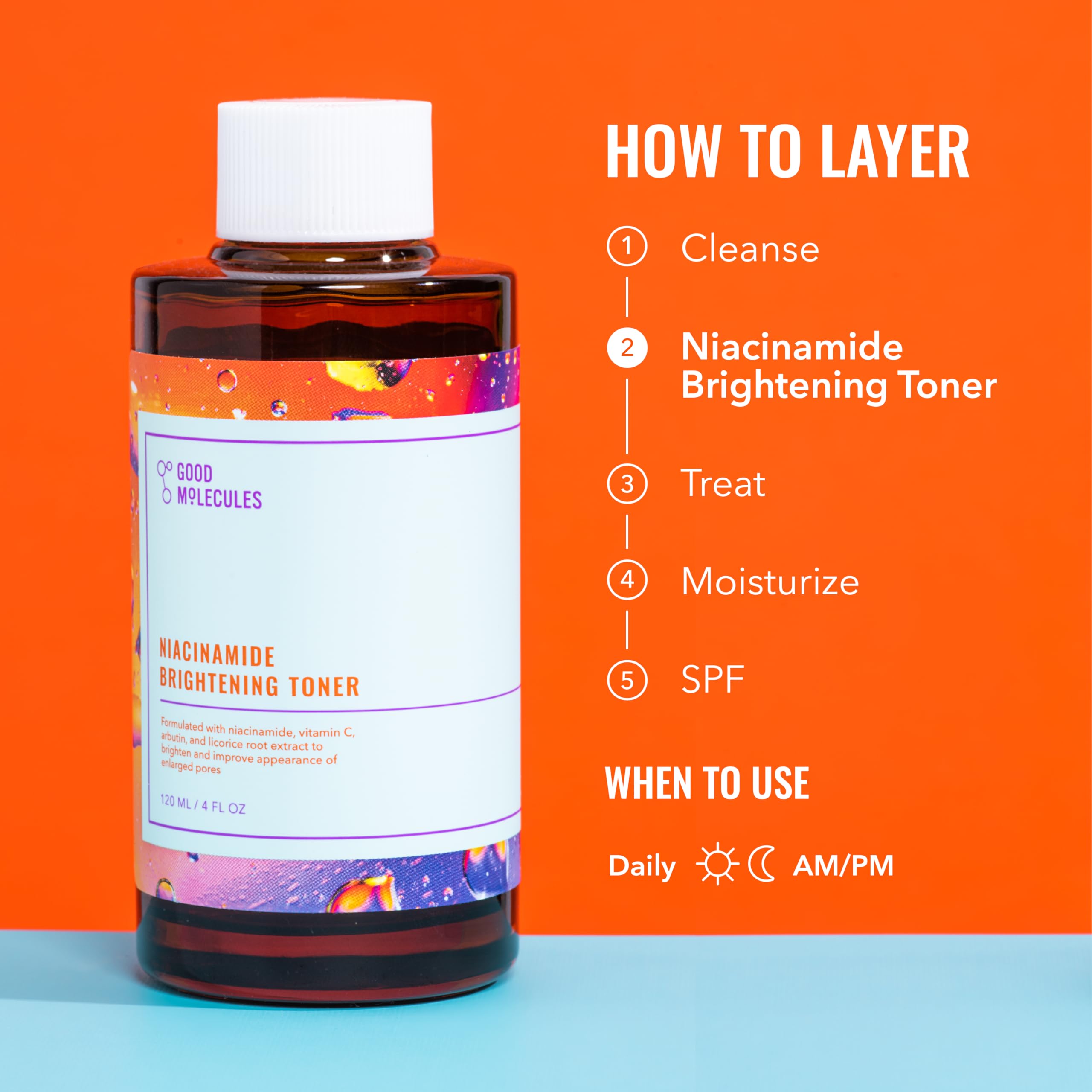 Good Molecules Niacinamide Brightening Toner – Alcohol-Free Toner with Niacinamide, Arbutin & Licorice Root Extract detail image 7